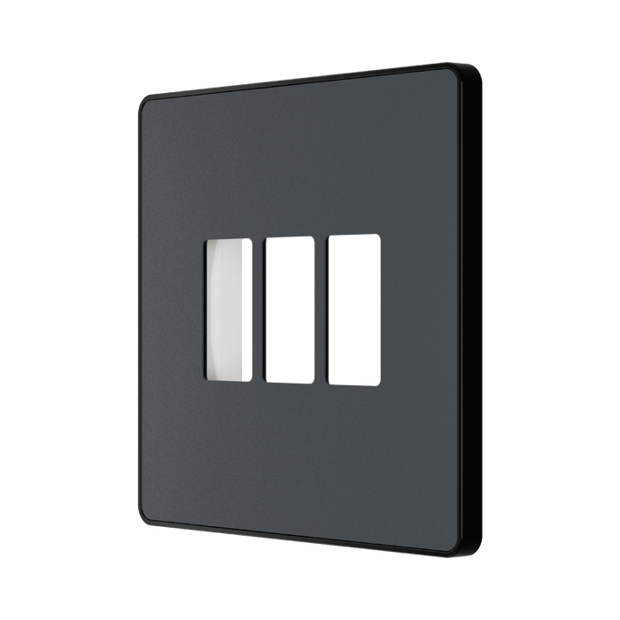 BG GridLite Evolve Matt Grey 3G Grid Plate MPCDMG3B – angled view