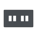 BG GridLite Evolve Matt Grey 4G Grid Plate MPCDMG4B – front view