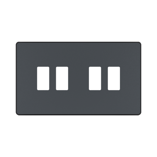 BG GridLite Evolve Matt Grey 4G Grid Plate MPCDMG4B – front view