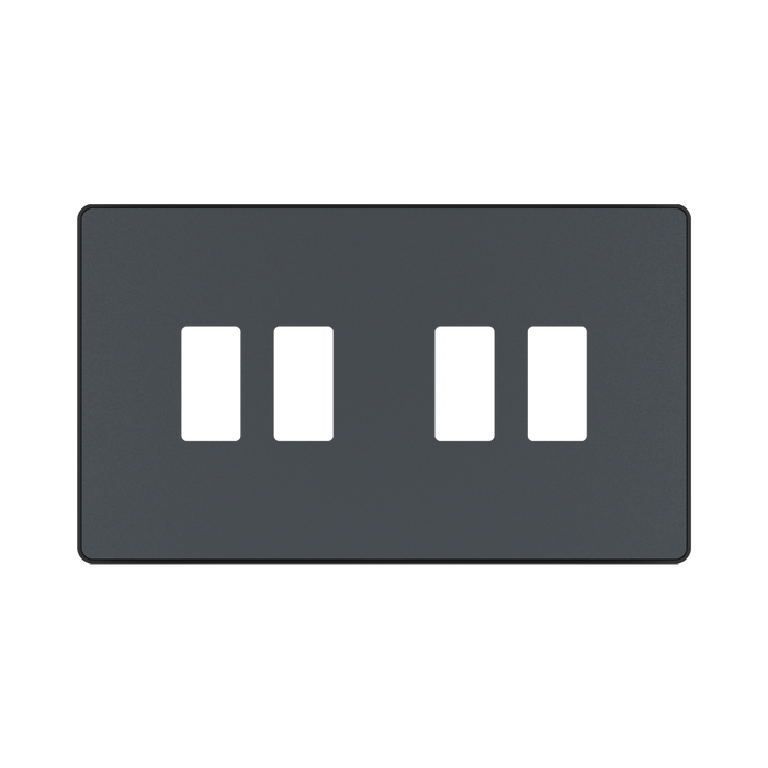 BG GridLite Evolve Matt Grey 4G Grid Plate MPCDMG4B – front view