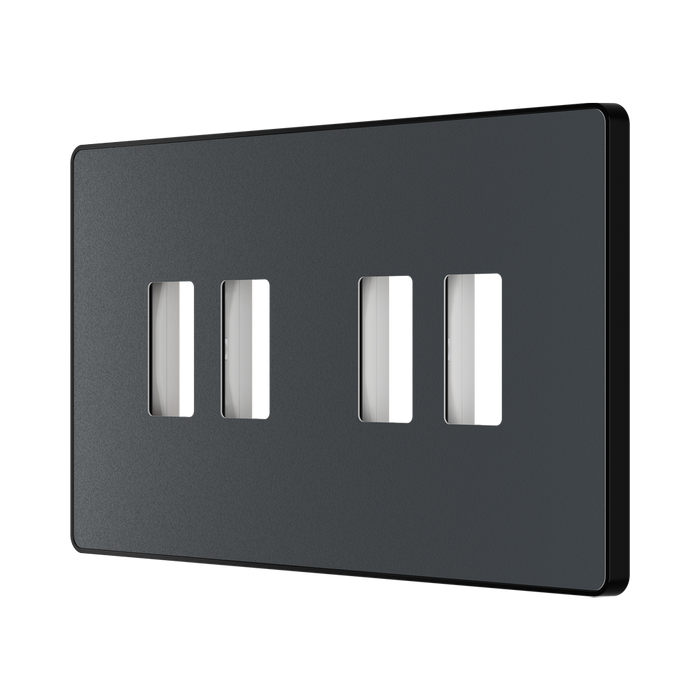 BG GridLite Evolve Matt Grey 4G Grid Plate MPCDMG4B – angled view