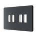 BG GridLite Evolve Matt Grey 4G Grid Plate MPCDMG4B – angled view