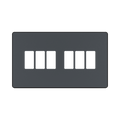 BG GridLite Evolve Matt Grey 6G Grid Plate MPCDMG6B – front view