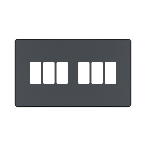 BG GridLite Evolve Matt Grey 6G Grid Plate MPCDMG6B – front view