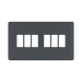 BG GridLite Evolve Matt Grey 6G Grid Plate MPCDMG6B – front view