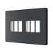 BG GridLite Evolve Matt Grey 6G Grid Plate MPCDMG6B – angled view