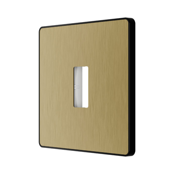 BG GridLite Evolve Satin Brass 1G Grid Plate MPCDSB1B – angled view