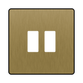 BG GridLite Evolve Satin Brass 2G Grid Plate MPCDSB2B – front view