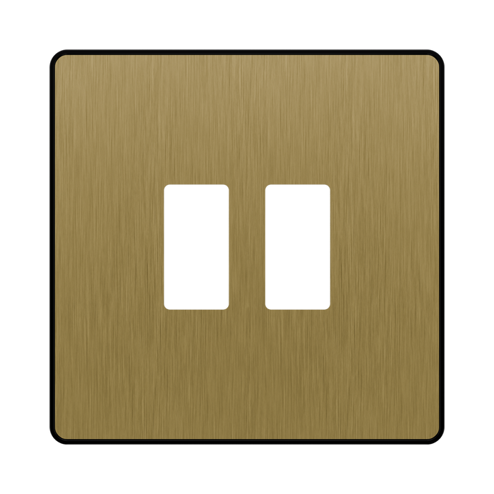 BG GridLite Evolve Satin Brass 2G Grid Plate MPCDSB2B – front view