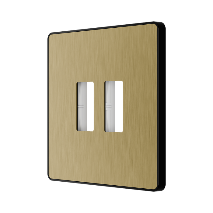 BG GridLite Evolve Satin Brass 2G Grid Plate MPCDSB2B – angled view