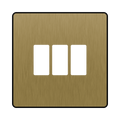 BG GridLite Evolve Satin Brass 3G Grid Plate MPCDSB3B – front view