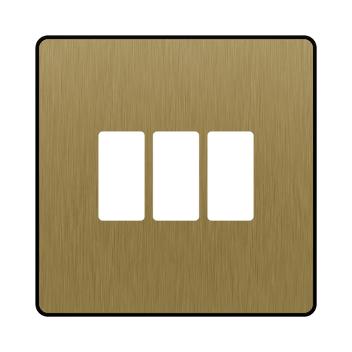 BG GridLite Evolve Satin Brass 3G Grid Plate MPCDSB3B – front view