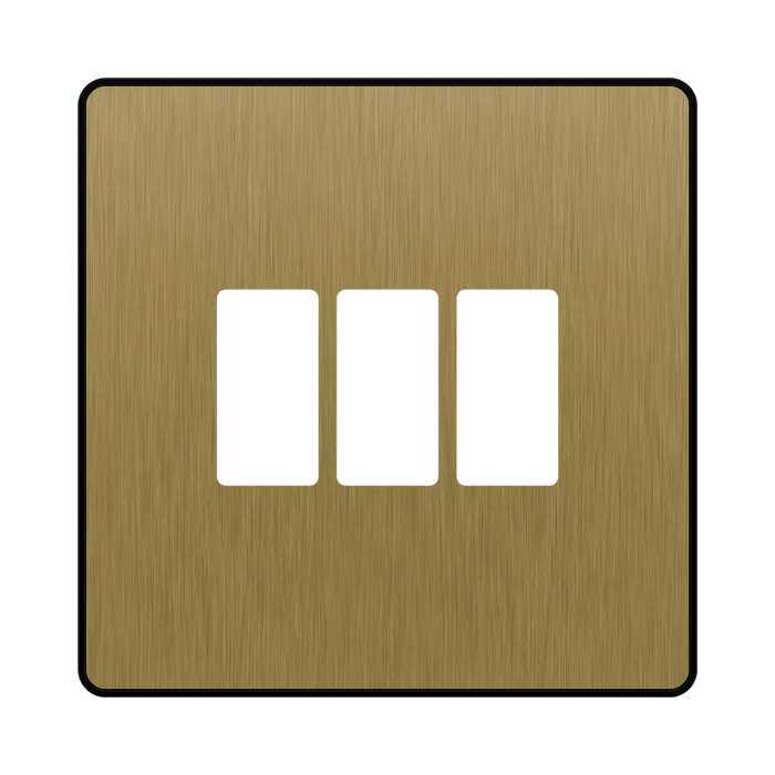 BG GridLite Evolve Satin Brass 3G Grid Plate MPCDSB3B – front view