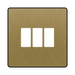 BG GridLite Evolve Satin Brass 3G Grid Plate MPCDSB3B – front view
