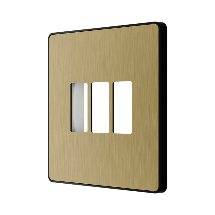 BG GridLite Evolve Satin Brass 3G Grid Plate MPCDSB3B – angled view