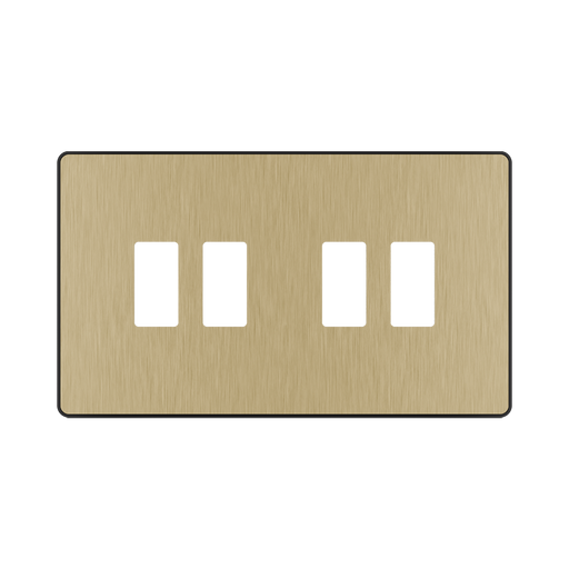 BG GridLite Evolve Satin Brass 4G Grid Plate MPCDSB4B – front view