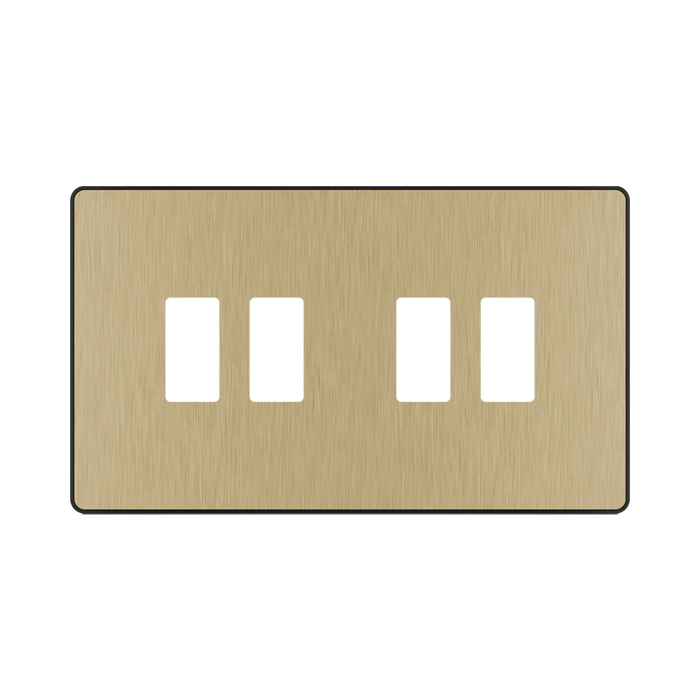 BG GridLite Evolve Satin Brass 4G Grid Plate MPCDSB4B – front view