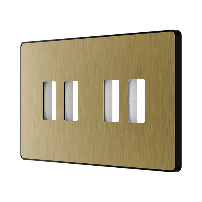 BG GridLite Evolve Satin Brass 4G Grid Plate MPCDSB4B – angled view