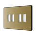BG GridLite Evolve Satin Brass 4G Grid Plate MPCDSB4B – angled view