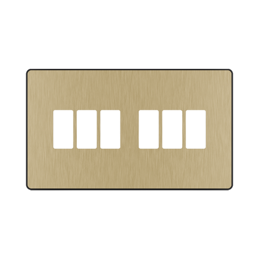 BG GridLite Evolve Satin Brass 6G Grid Plate MPCDSB6B – front view