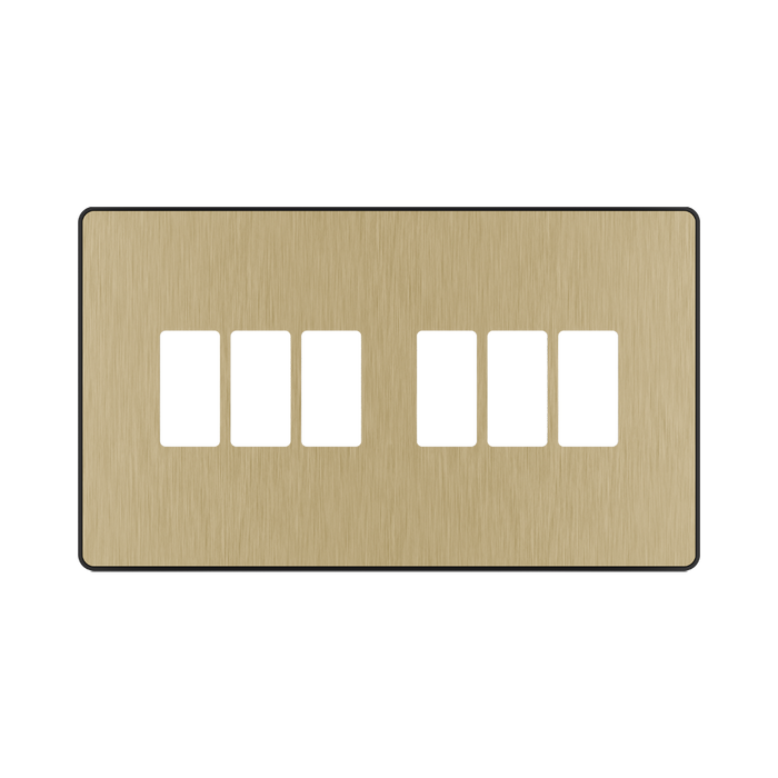 BG GridLite Evolve Satin Brass 6G Grid Plate MPCDSB6B – front view