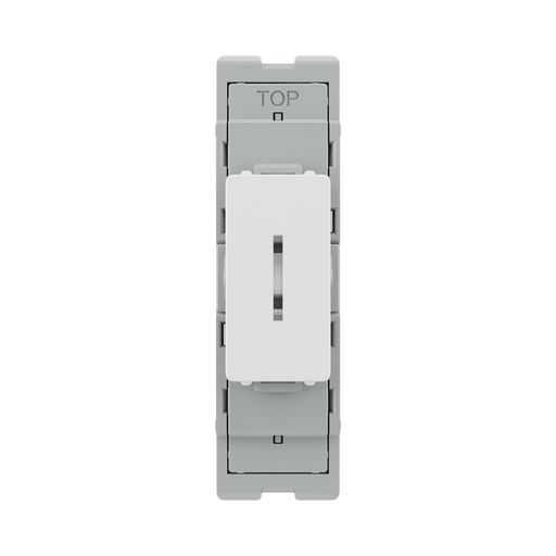 BG GridLite Evolve Gloss White 20A 16AX 2 Way Single Pole Key Switch Module MPCDW12KY – front view