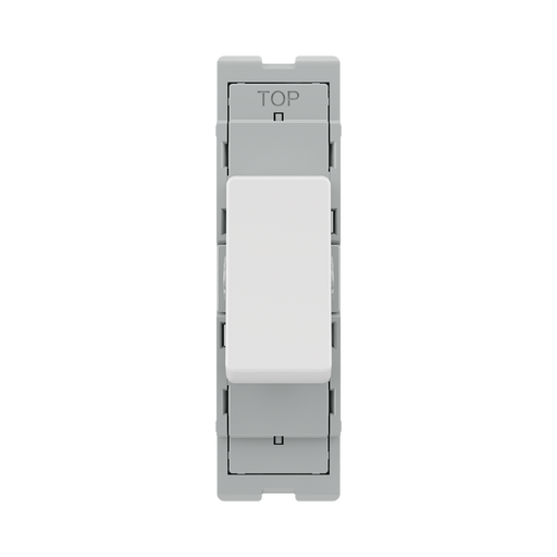 BG GridLite Evolve Gloss White 20A 16AX 2 Way Single Pole Switch Module MPCDW12 – front view