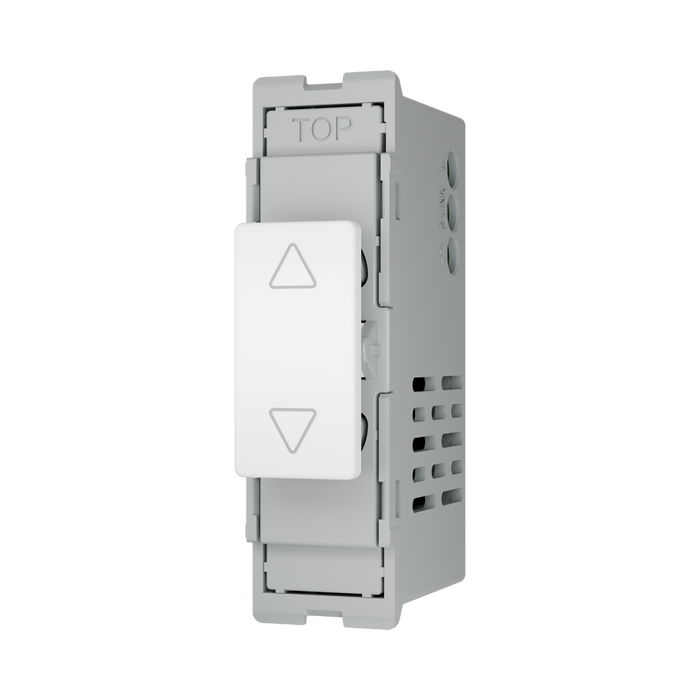 BG GridLite Evolve Gloss White Touch LED Dimmer Master Module MPCDWTDM – angled view