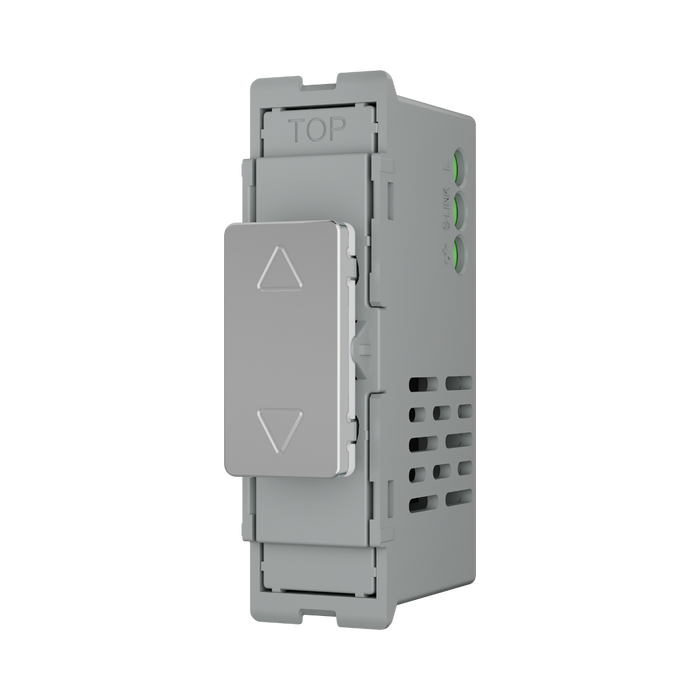 BG GridLite Polished Chrome Touch LED Dimmer Master Module MPCTDM – angled view