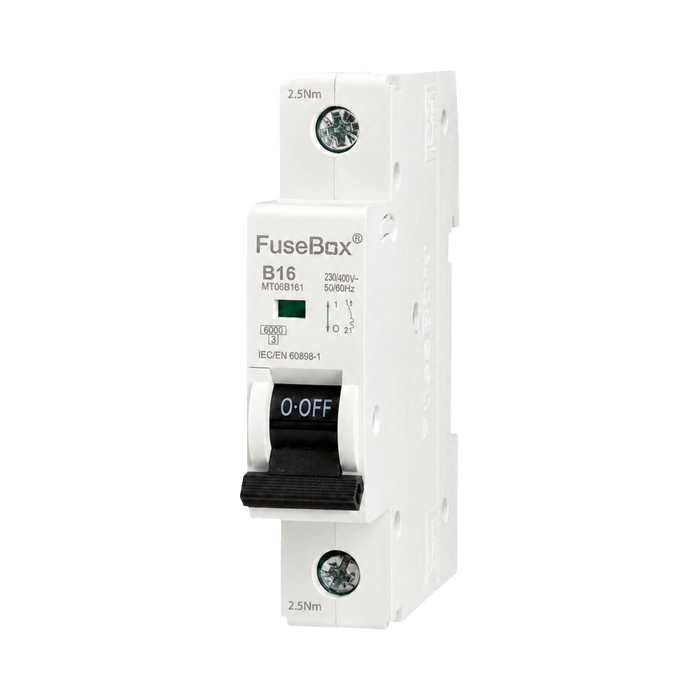 FuseBox 16A B Curve 6kA Single Pole MCB MT06B161