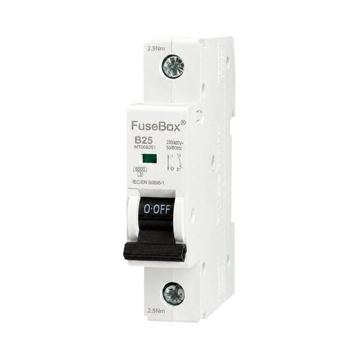 FuseBox 25A B Curve 6kA Single Pole MCB MT06B251