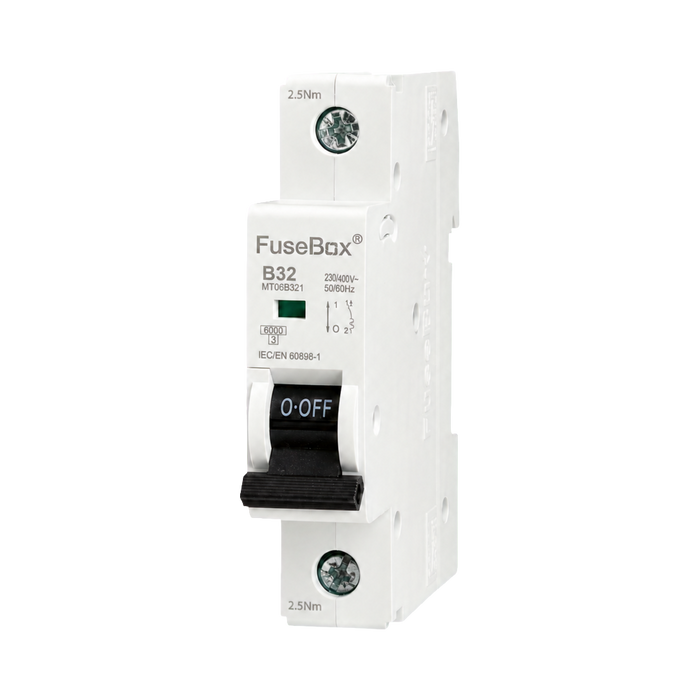 FuseBox 32A B Curve 6kA Single Pole MCB MT06B321