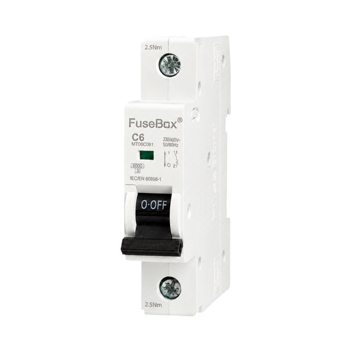 FuseBox 6A C Curve 6kA Single Pole MCB MT06C061