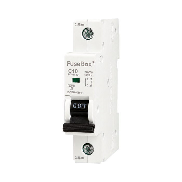 FuseBox 10A C Curve 6kA Single Pole MCB MT06C101