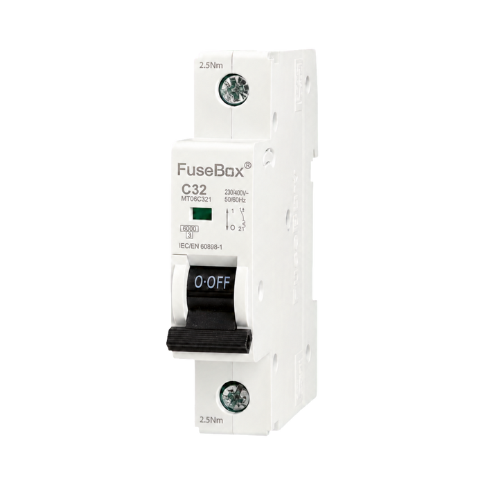 FuseBox 32A C Curve 6kA Single Pole MCB MT06C321