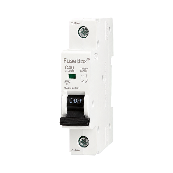 FuseBox 40A C Curve 6kA Single Pole MCB MT06C401