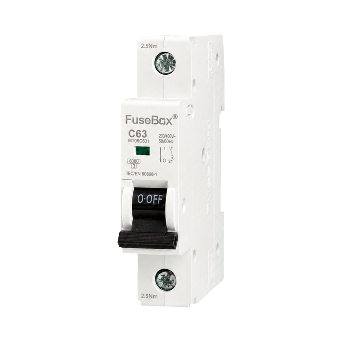 FuseBox 63A C Curve 6kA Single Pole MCB MT06C631