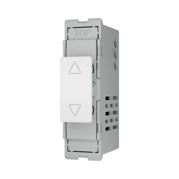 BG GridLite White Moulded White Touch LED Dimmer Secondary Module MTDS – angled view