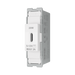 BG GridLite White Moulded White 20W USB-C Charging Module MUSBC20 – angled view