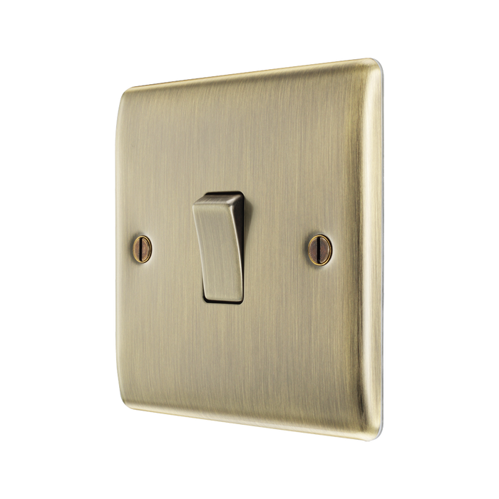 BG Nexus Metal Antique Brass 1G 2W Light Switch NAB12