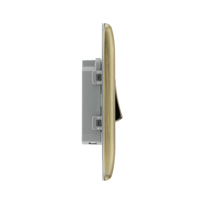 BG Nexus Metal Antique Brass 1G 2W Light Switch NAB12