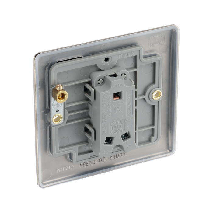 BG Nexus Metal Antique Brass 1G 2W Light Switch NAB12