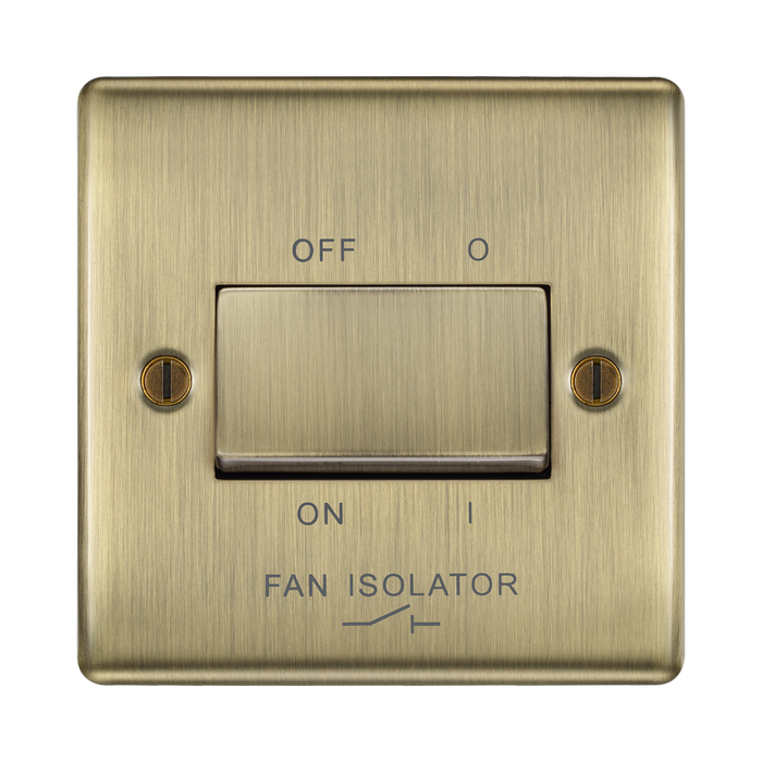 BG Nexus Metal Antique Brass Fan Isolator Switch NAB15