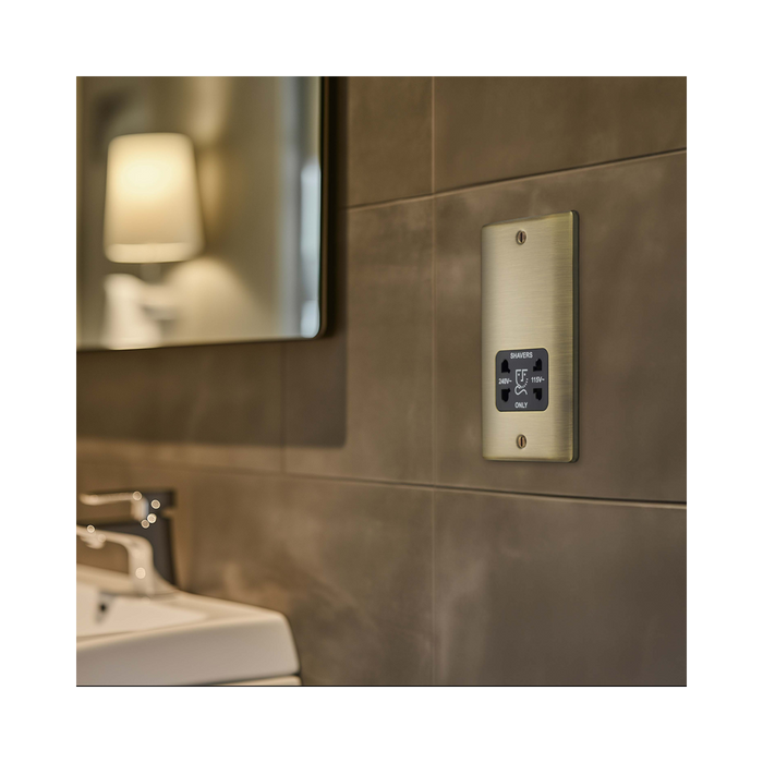 BG Nexus Metal Antique Brass Shaver Socket NAB20B