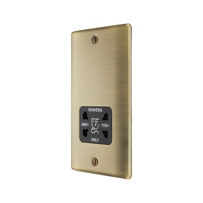 BG Nexus Metal Antique Brass Shaver Socket NAB20B