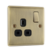 BG Nexus Metal Antique Brass 13A Single Socket NAB21B – angled front view