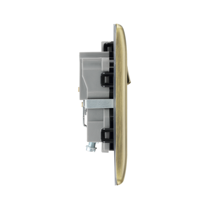 BG Nexus Metal Antique Brass 13A Single Socket NAB21B