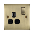 BG Nexus Metal Antique Brass 13A Single Socket NAB21B