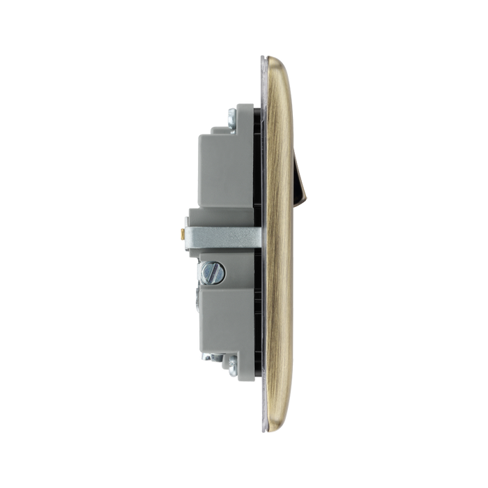 BG Nexus Metal Antique Brass 13A Single USB Socket with 18W A+C NAB21UAC18B