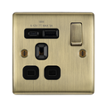 BG Nexus Metal Antique Brass 13A Single USB Socket with 18W A+C NAB21UAC18B